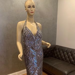 Stunning long sequence gown.